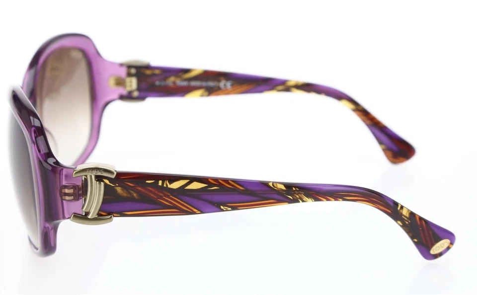 Gafas de sol TOD'S 164491 para mujer TO21 81F violeta marrón cuadrado estampado brazo 59 mm Foto 4 de 4