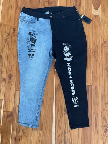 Buy Disney Vintage Mickey Mouse \u0026 Minnie Mouse Split Mom Jeans New Online  in Lithuania. 325037700529