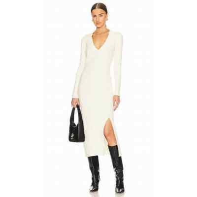 LBLC The Label Zoe Ivory Collared Long Sleeve Ribbed Knit Midi Dress Size L NWT | eBay LBLC The Label Zoe Ivory Collared Long Sleeve Ribbed Knit Midi Dress Size L NWT | eBay