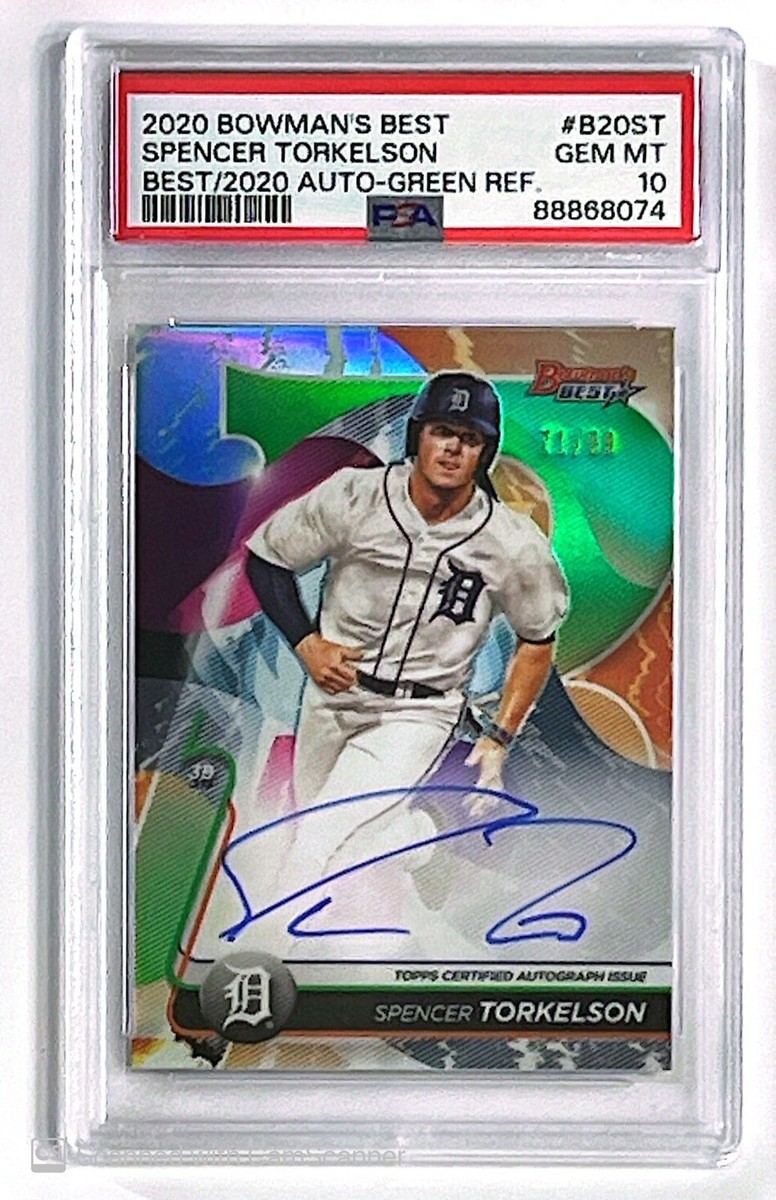 2020 Bowman's Best Spencer Torkelson Green Refractor Auto /99 PSA