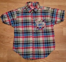 Vintage Little Levi's Boys Toddler 3T SS Multi-colored Checked Shirt - EUC