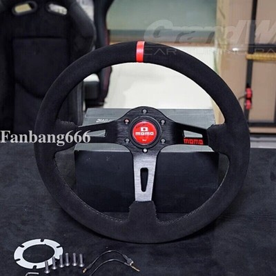 momo 　FULLSPEED MOMO fullspeed 350mm 14' Suede Leather Deep Cone 90mm RacingSport
