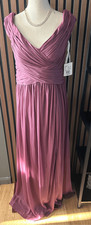 Davids Bridal Off the Shoulder Mesh Bridesmaid Dress color Chiant purple made of