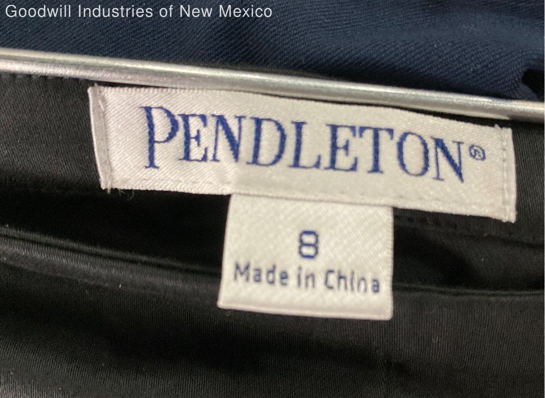 Pendleton Womens Black Solid Cotton Spandex Slim … - image 2