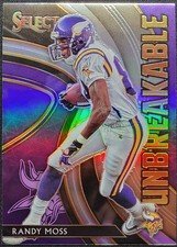 2020 PANINI SELECT RANDY MOSS #U9 UNBREAKABLE SILVER PRIZM REFRACTOR VIKINGS 
