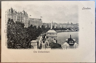 UK Postcard River Thames EMBANKMENT London England Wrench Series 21 Gordon Gill
