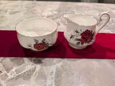Royal Albert Sweet Romance Pattern Sugar Bowl & Milk Jug Circa 1960 - 1970