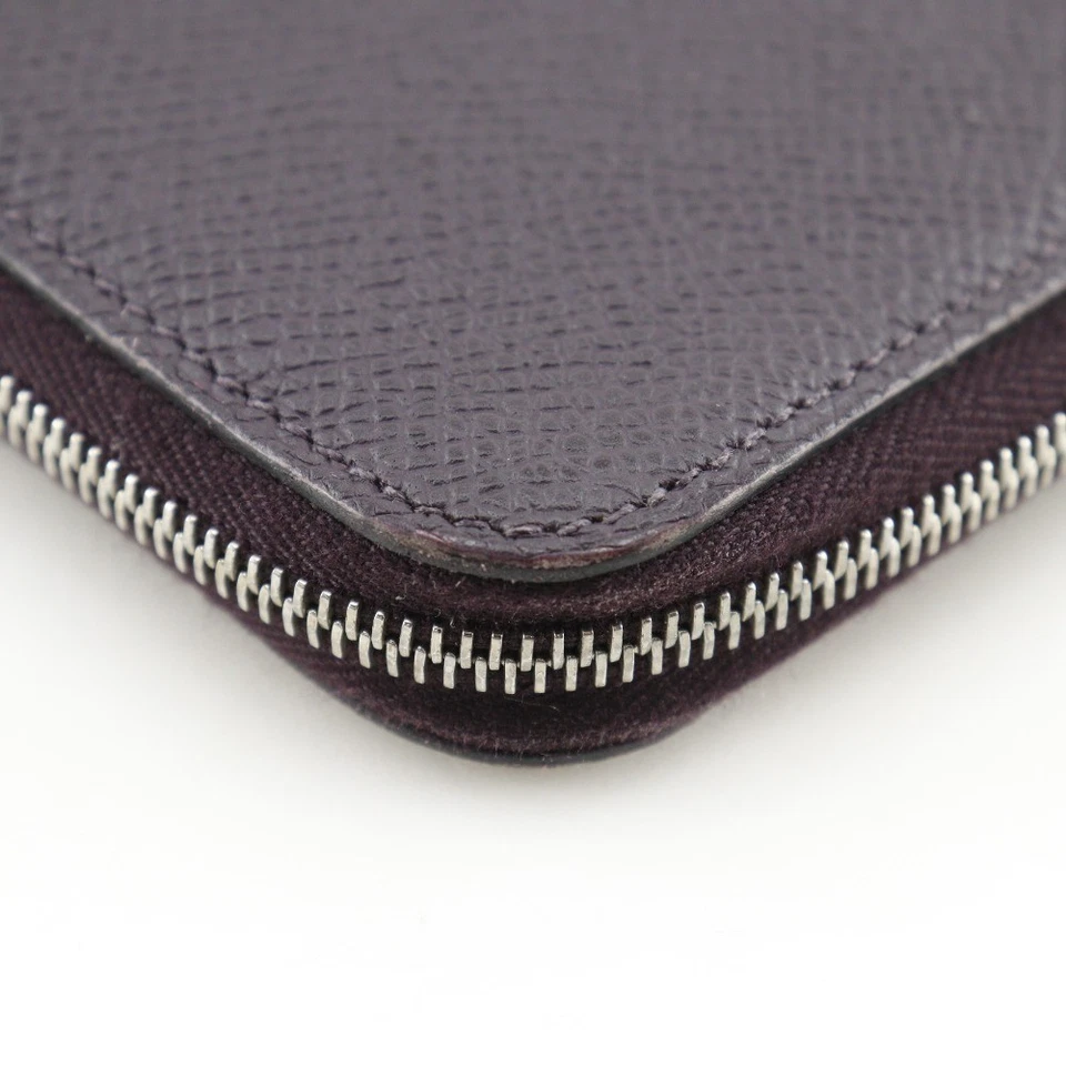 Cartera posada larga de seda HERMES Azap Cassis púrpura Epsom para mujer Foto 4 de 4