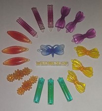 1980's Vintage Hair Barrettes Goody Snap Plastic. 6 Pairs  8 Single Barrettes