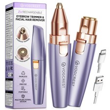 VG VOGCREST Eyebrow  Facial Trimmer: 2-in-1 Rechargeable Solar Purple