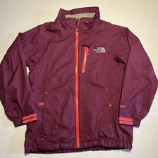 The North Face Jacket Girls Large 14/16 Pink HyVent Rain Hooded Mesh Lined Zip
