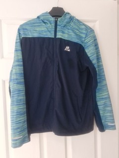 Boys Montirex Zippy. Hoodie Jacket. Green Navy. Lb Size