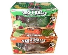 NEW 2 BOXES SUPER SQUISHY TOYS BALL PACKS VEG-I-BALLS SQUISHIES VEGETABLES NIB
