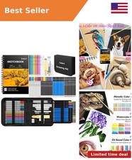 176PCS Art Supplies Sketching Kit, 100 Sheets 3-Color Sketch Book