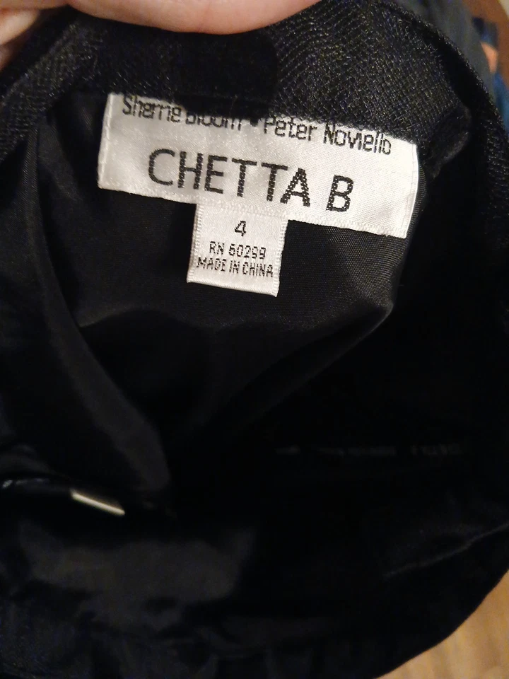 Maxi Falda Vintage Chetta B Negra Cintura Alta Talla 4 Fiesta Vacaciones Foto 2 de 4