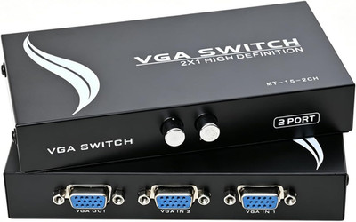 2 Port VGA Video Switch 2X1 SVGA Switcher Box 2 in 1 Out PC Monitor LCD TFT Shar