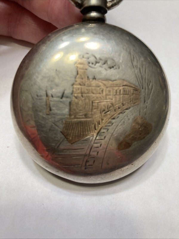 Waltham 18s 11 Jewel  Pocket Watch 491163 C R Smith & Son ,  Train Etching