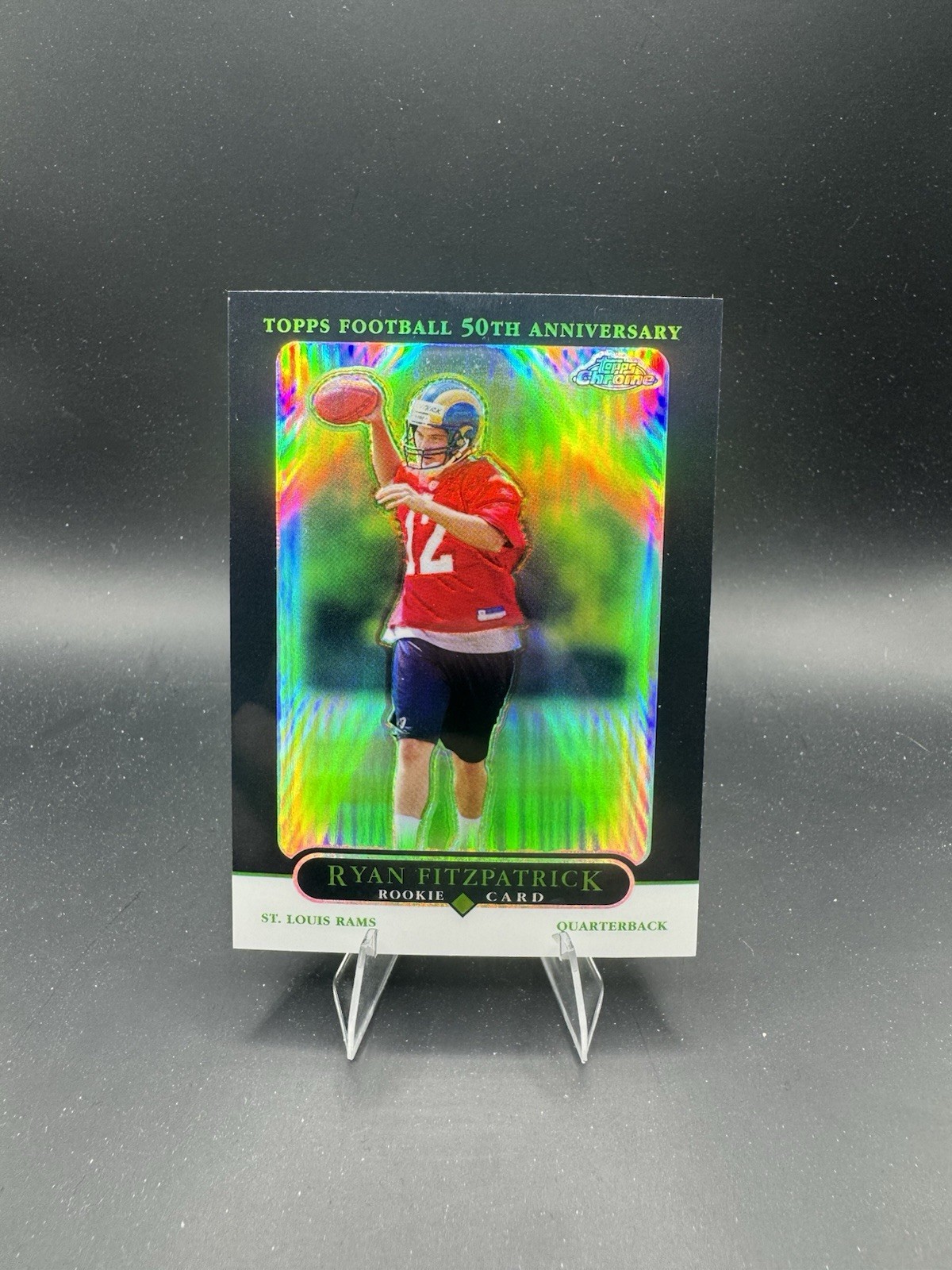 2005 Topps Chrome Ryan Fitzpatrick RC Black Refractor /100 Rookie Rams #243