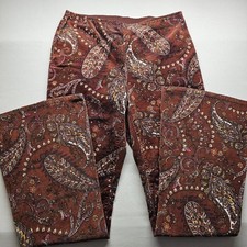 Womans Sz 10 Boho Wide Flare Bell Bottom Leg pants 70's Hippie Paisley 30 x 32