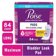 Incontinence Pads for Women Maximum Absorbency Long Length 84 Count 5 Drop