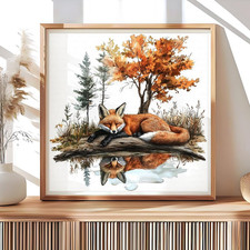 Diamond Painting Kits Fox for Adults, Animal Diamond Art Kits for Beginner, Diam
