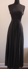 80s Undercover Wear Nylon Lace Black Full Sweep Vintage Nightgown MEDIUM USA
