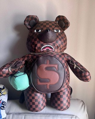 Sprayground Money Bear Backpack Brown Checkered