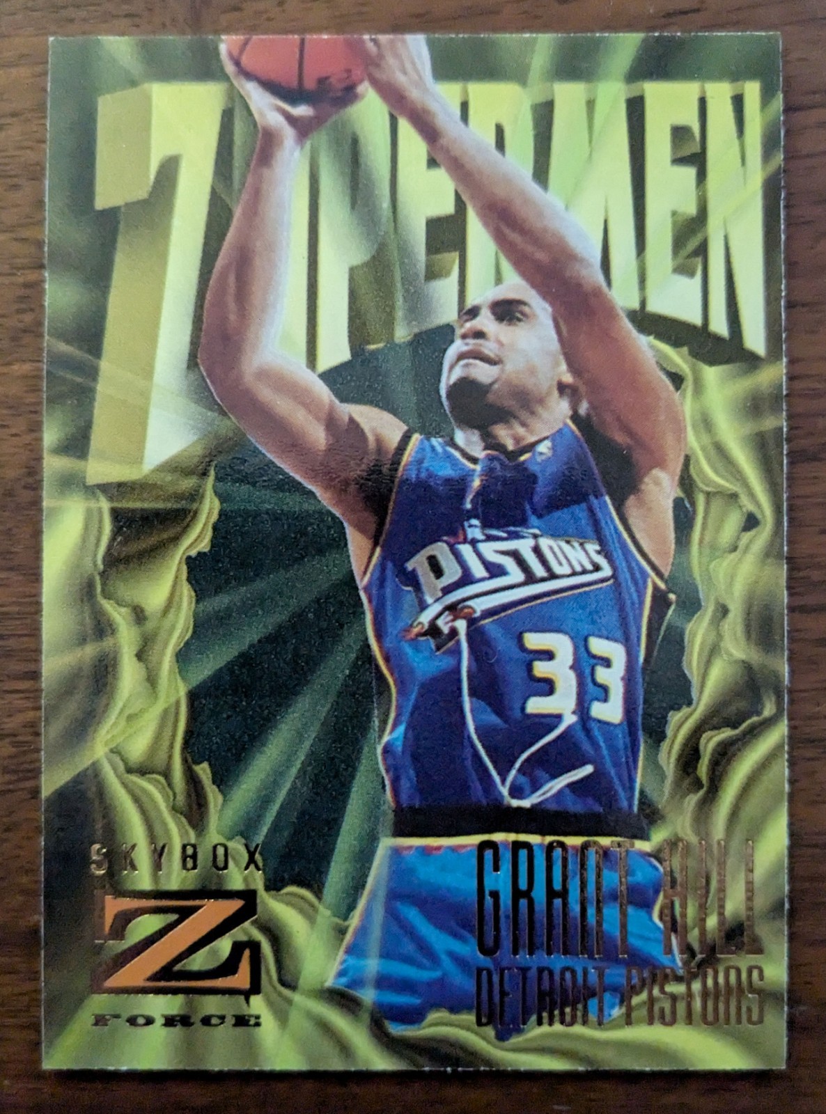 GRANT HILL, 1996-97 SKYBOX Z FORCE ZUPERMEN #175, PISTONS