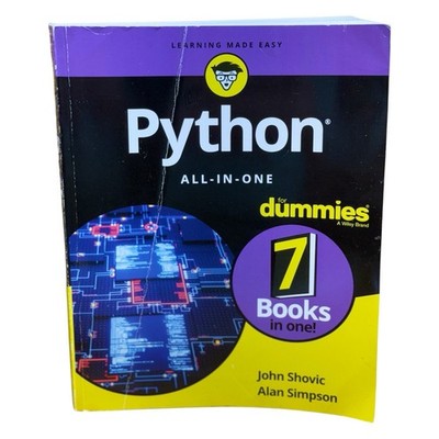 Python All-in-One For Dummies - Paperback By Shovic, John -  GOOD