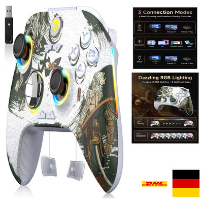 Wireless Controller Bluetooth RGB Licht für PC Switch Handy Tablet