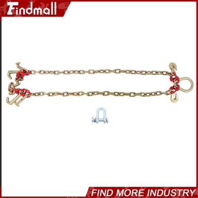 Findmall 5/16''×3' V-Chain Bridle G80 10800Lbs With 5/16' RTJ Hook Grapple Hook