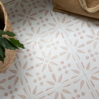 d-c-fix Vintage Flowers 30,48 cm x 30,48 cm selbstklebende Vinylbodenfliesen