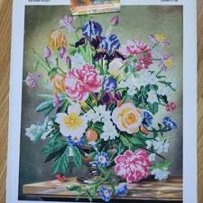 Bead Embroidery Kit Flowers Bouquet Beadwork Beading kit Beaded Stitching DIY