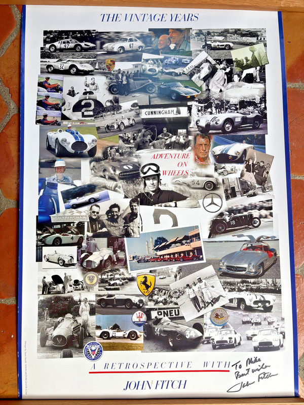 John Fitch "The Vintage Years, A Retrospective autographed Le Mans Sebring