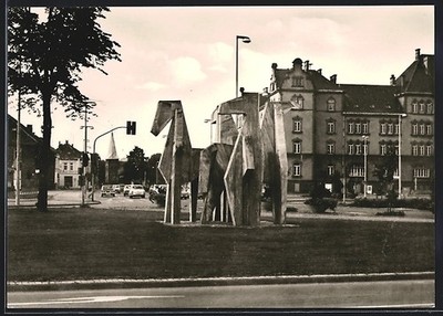 Ansichtskarte Oldenburg / O., Plastik am Pferdemarkt 
