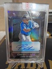 2021 Panini Chronicles - Obsidian Autographs Jarred Kelenic #O-JK Electric Etch 