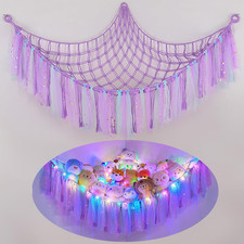 FIOBEE Stuffed Animals Net or Hammock with LED Light, Toy Hammock Hanging Stuffe
