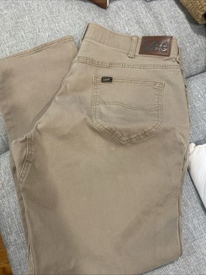 Lee Straight Taper Khaki Jeans Size 38x30