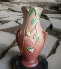 1V1-12 Roseville Vase WITH 1 Flake, 1 Crack Repaired  12.5 ” Tall, 4.5 Diam. Top