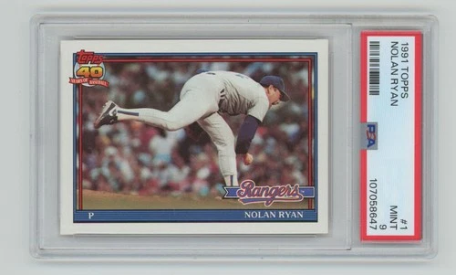 1991 TOPPS NOLAN RYAN PSA 9 NEW YORK METS #1