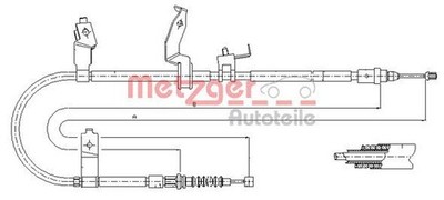 Original METZGER Seilzug Feststellbremse 17.0585 für Mazda