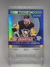 2021-22 UD Credentials #116 Pierre-Olivier Joseph Debut Ticket Access/ 999