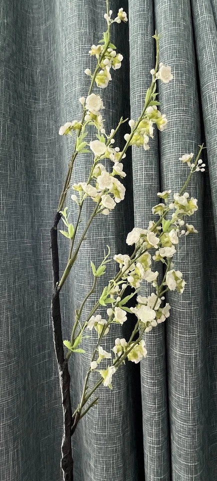 "4 tallos - 38"" seda artificial flor flor rama tallo blanco verde" Foto 2 de 4