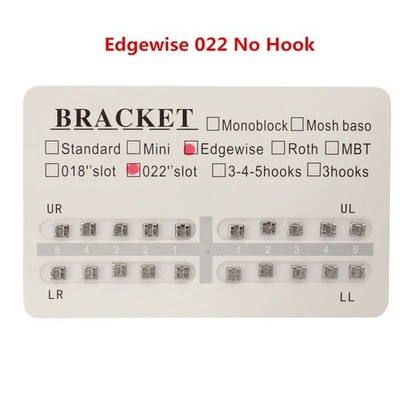 20 Stück Kieferorthopädie Brackets 022 Slot Edgewise Metall Ultradünn Hakenlos