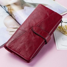 Contact's 100 Genuine Leather Wallet Women Long Coin Purse Hasp Design Clutch B