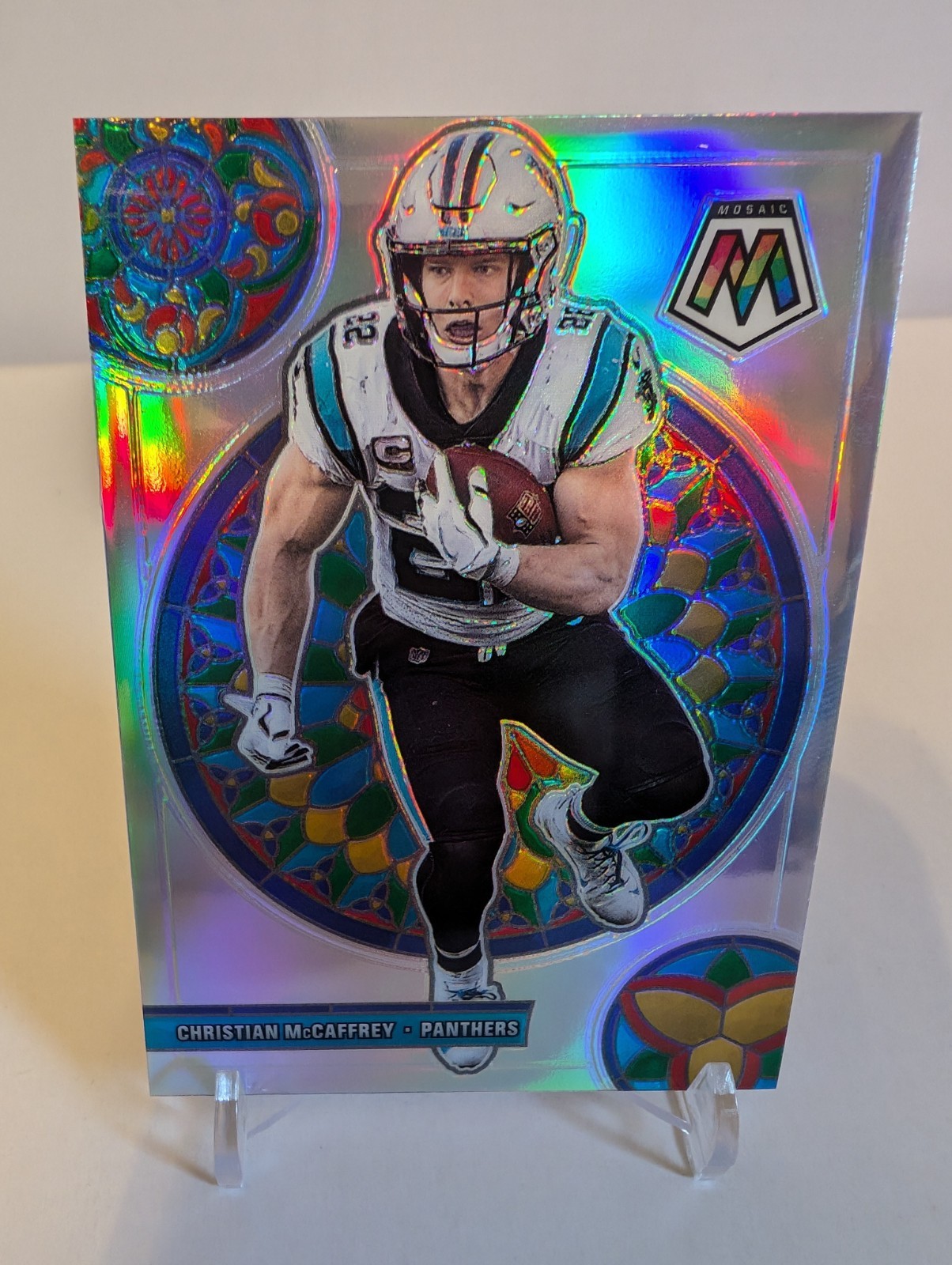 2021 Christian McCaffrey Panini Mosaic Stained GLASS Case Hit SSP Panthers 49ers