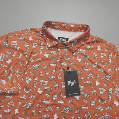 Waggle Golf Performance Polo Shirt Texas Game Day Men's Size M