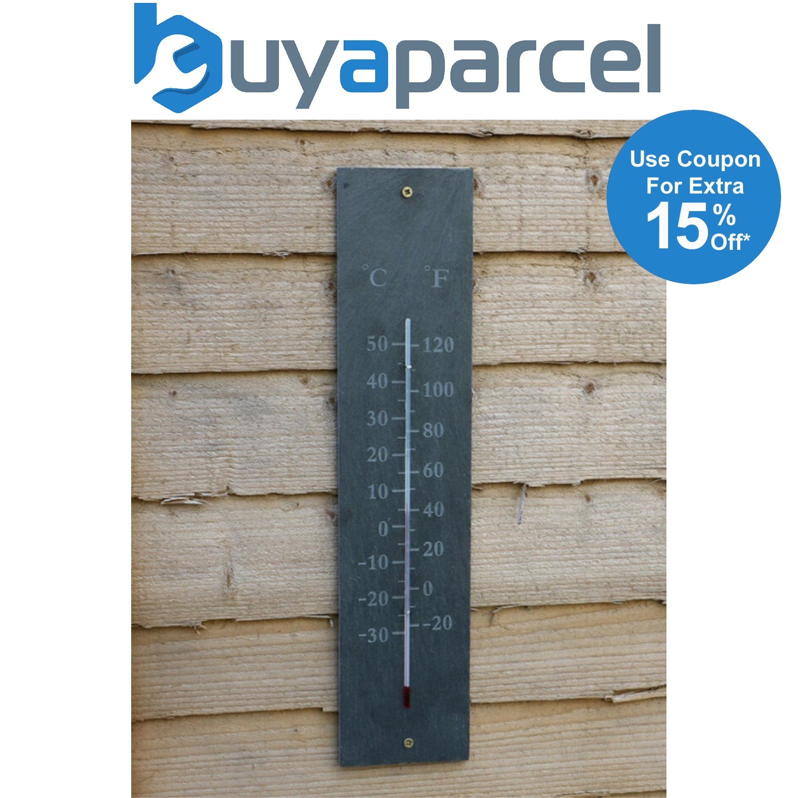 Garden Slate Thermometer 45 x 10cm