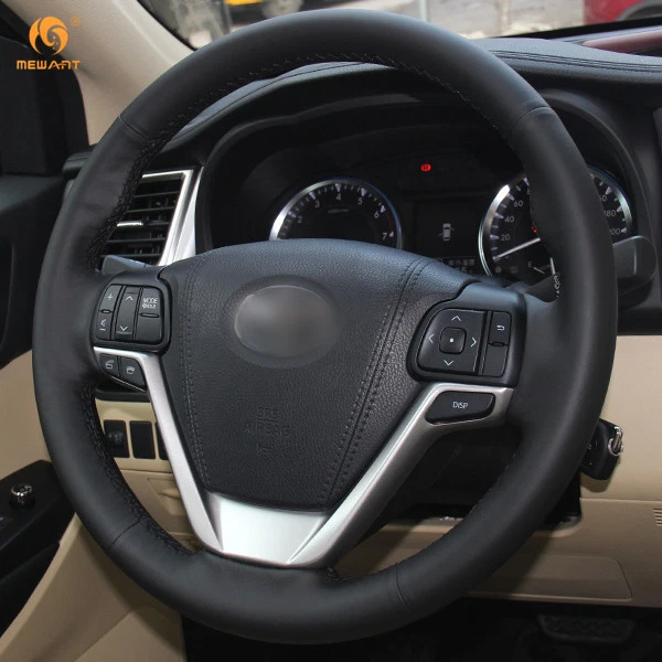 Cubierta de volante de cuero genuino para Toyota Highlander Sienna 2015-17 #FT36 Foto 2 de 4