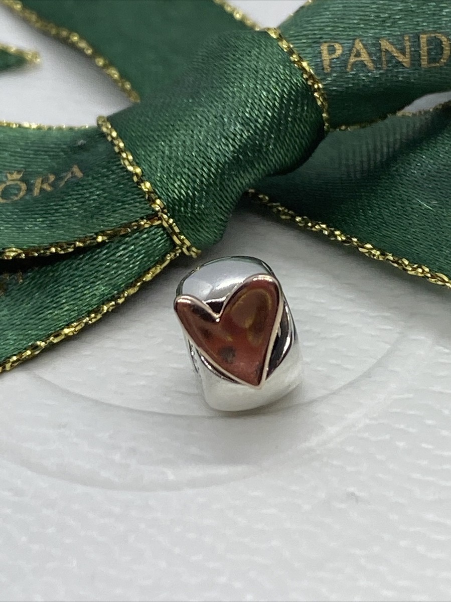 PANDORA Freehand Heart Clip ブレスレットチャーム 788697C00 PANDORA #788697C00 Freehand Heart Clip Charm Rose™ & Silver